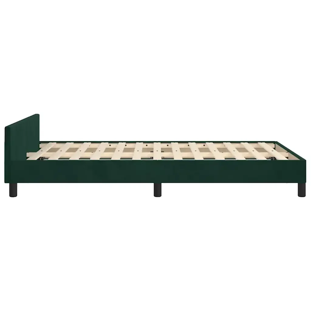 Letto matrimoniale | Letto per adulti | Giroletto senza Materasso Verde Scuro 120x190 cm Velluto - Image 7