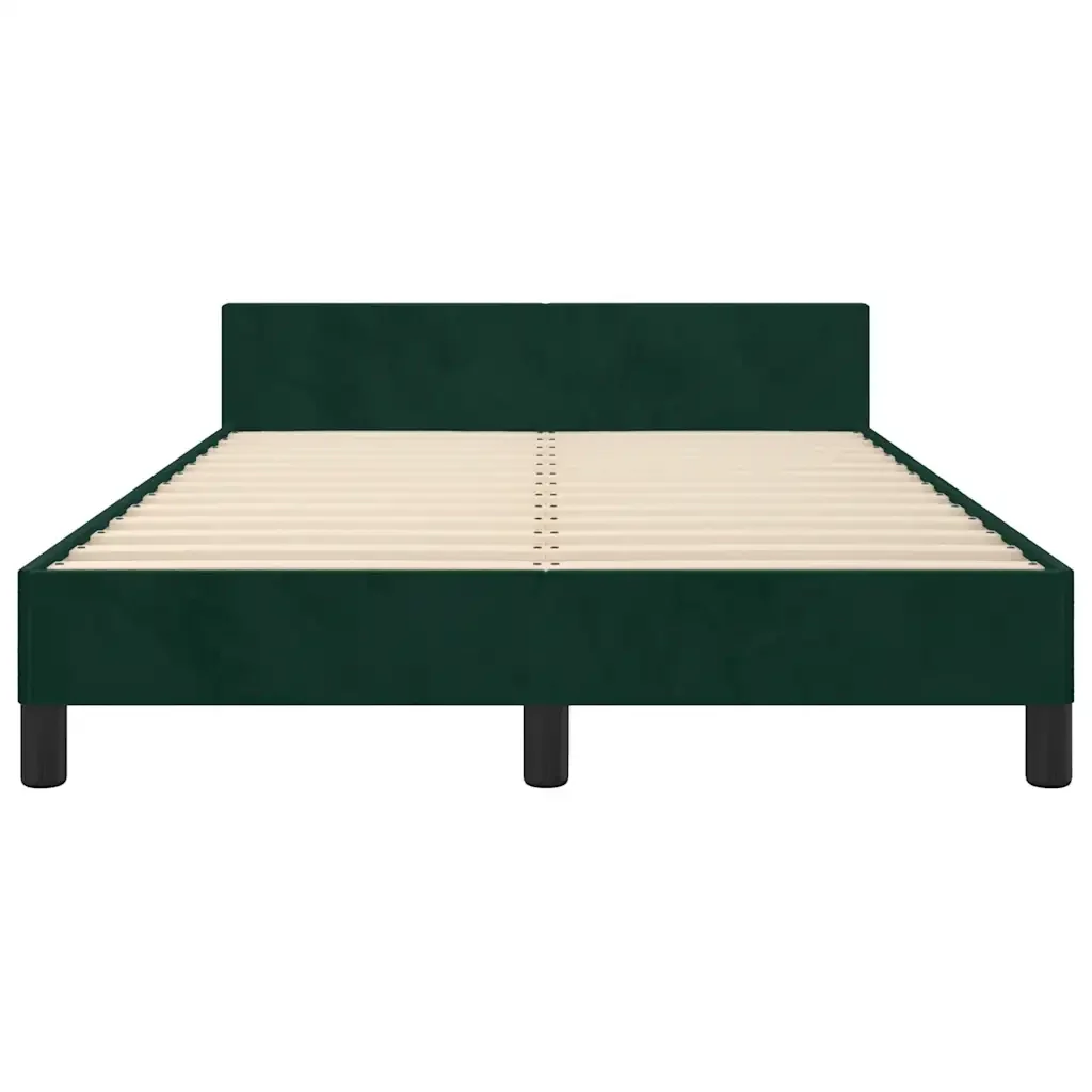 Letto matrimoniale | Letto per adulti | Giroletto senza Materasso Verde Scuro 120x190 cm Velluto - Image 6