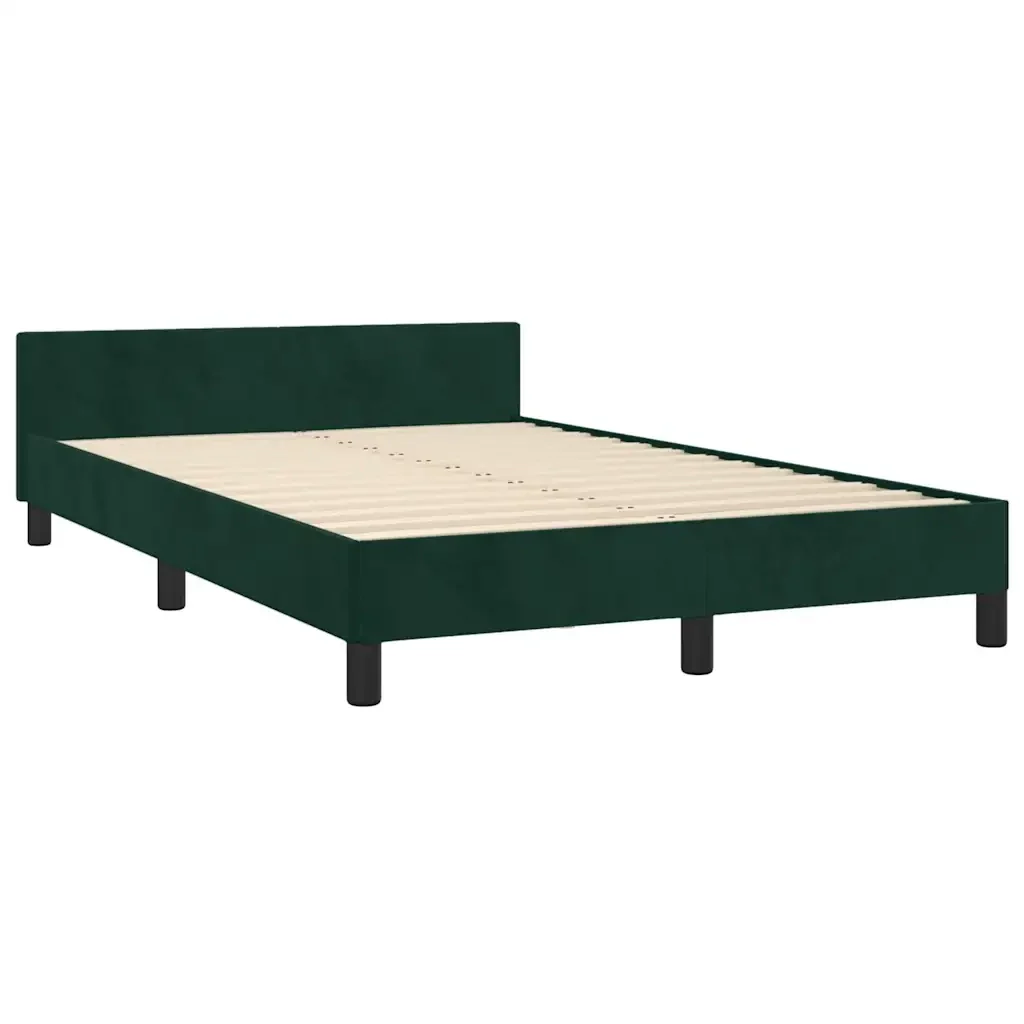 Letto matrimoniale | Letto per adulti | Giroletto senza Materasso Verde Scuro 120x190 cm Velluto - Image 5