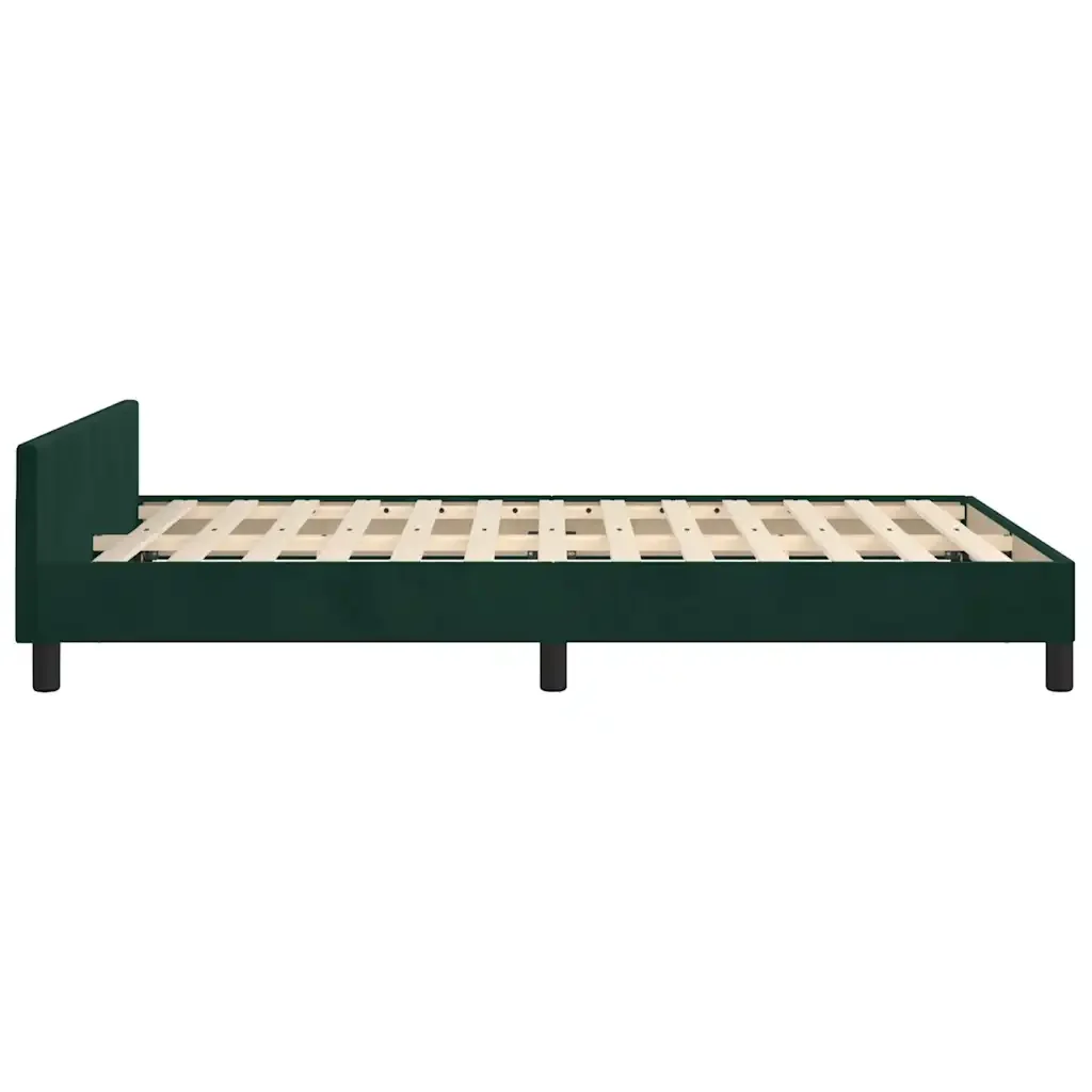 Letto matrimoniale | Letto per adulti | Giroletto senza Materasso Verde Scuro 120x190 cm Velluto - Image 7