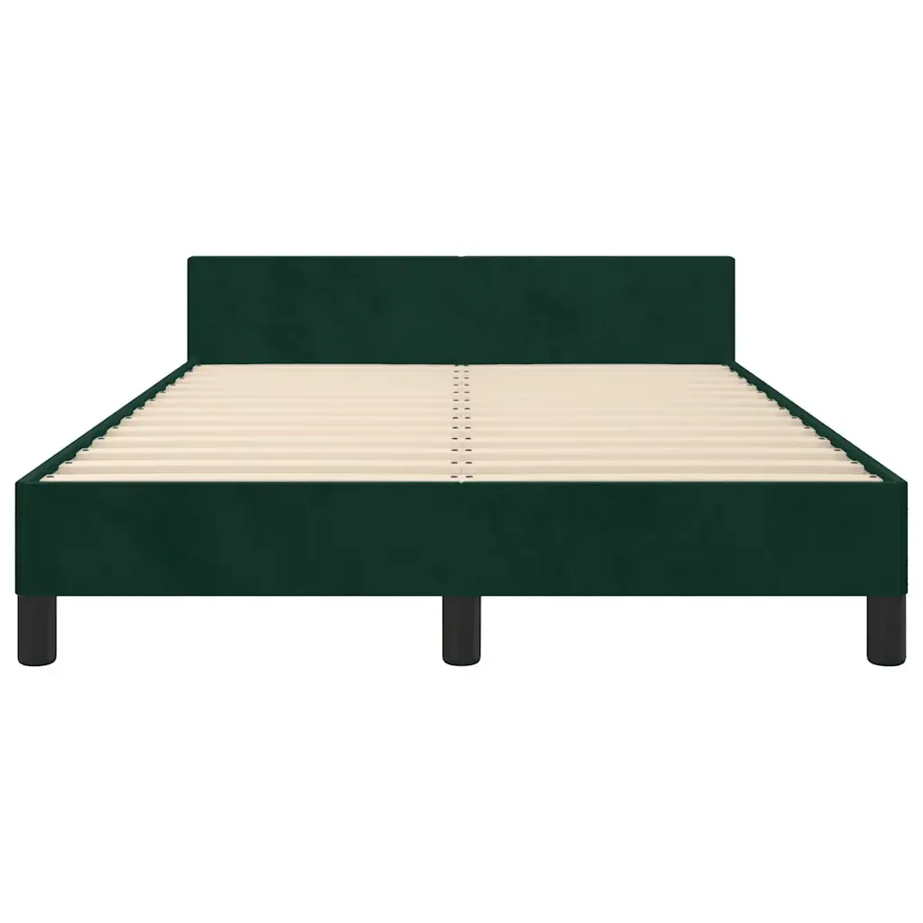 Letto matrimoniale | Letto per adulti | Giroletto senza Materasso Verde Scuro 120x190 cm Velluto - Image 6