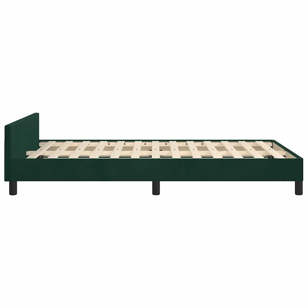 Letto matrimoniale | Letto per adulti | Giroletto senza Materasso Verde Scuro 120x190 cm Velluto - Image 7