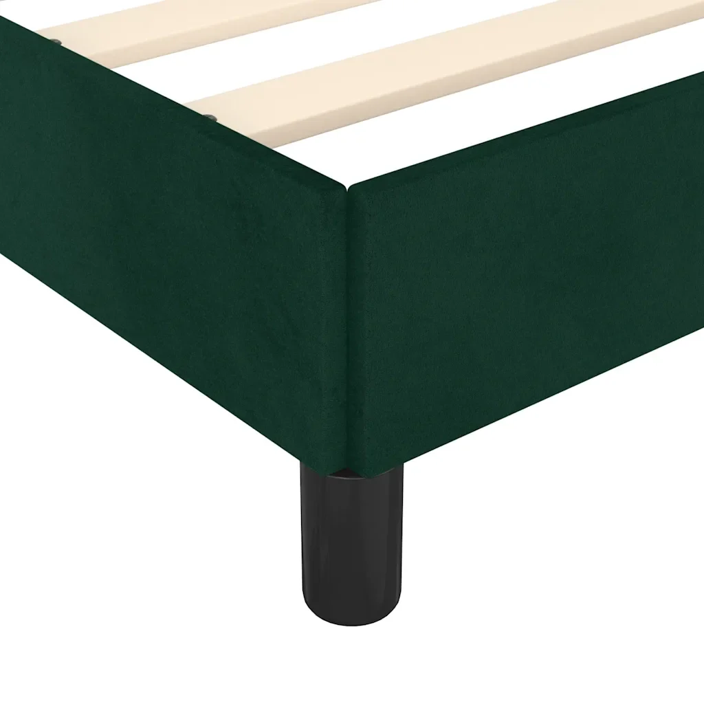 Letto matrimoniale | Letto per adulti | Giroletto senza Materasso Verde Scuro 120x190 cm Velluto - Image 9