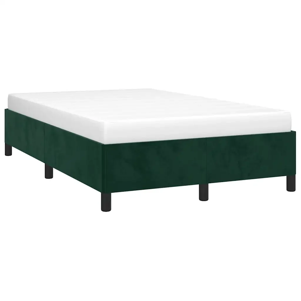 Letto matrimoniale | Letto per adulti | Giroletto senza Materasso Verde Scuro 120x200 cm in Velluto - Image 3