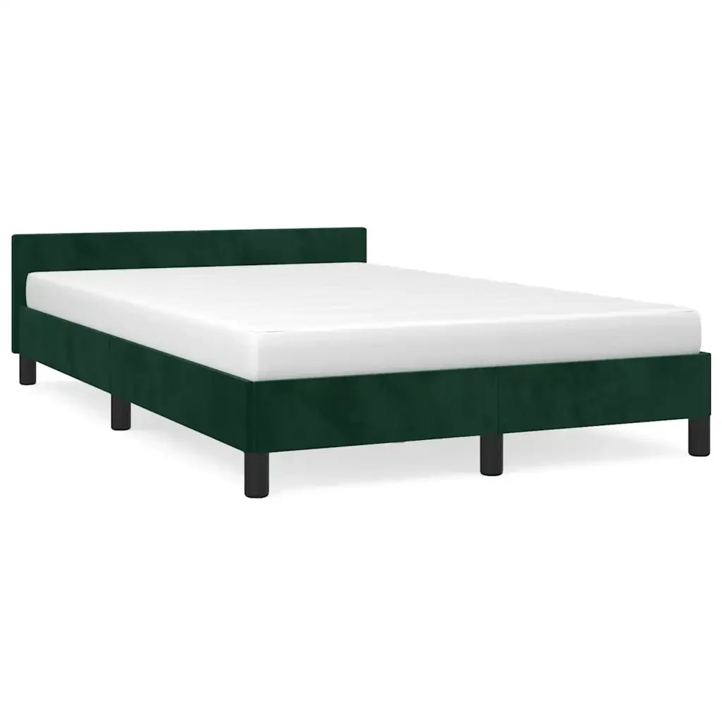 Letto matrimoniale | Letto per adulti | Giroletto senza Materasso Verde Scuro 120x200 cm in Velluto