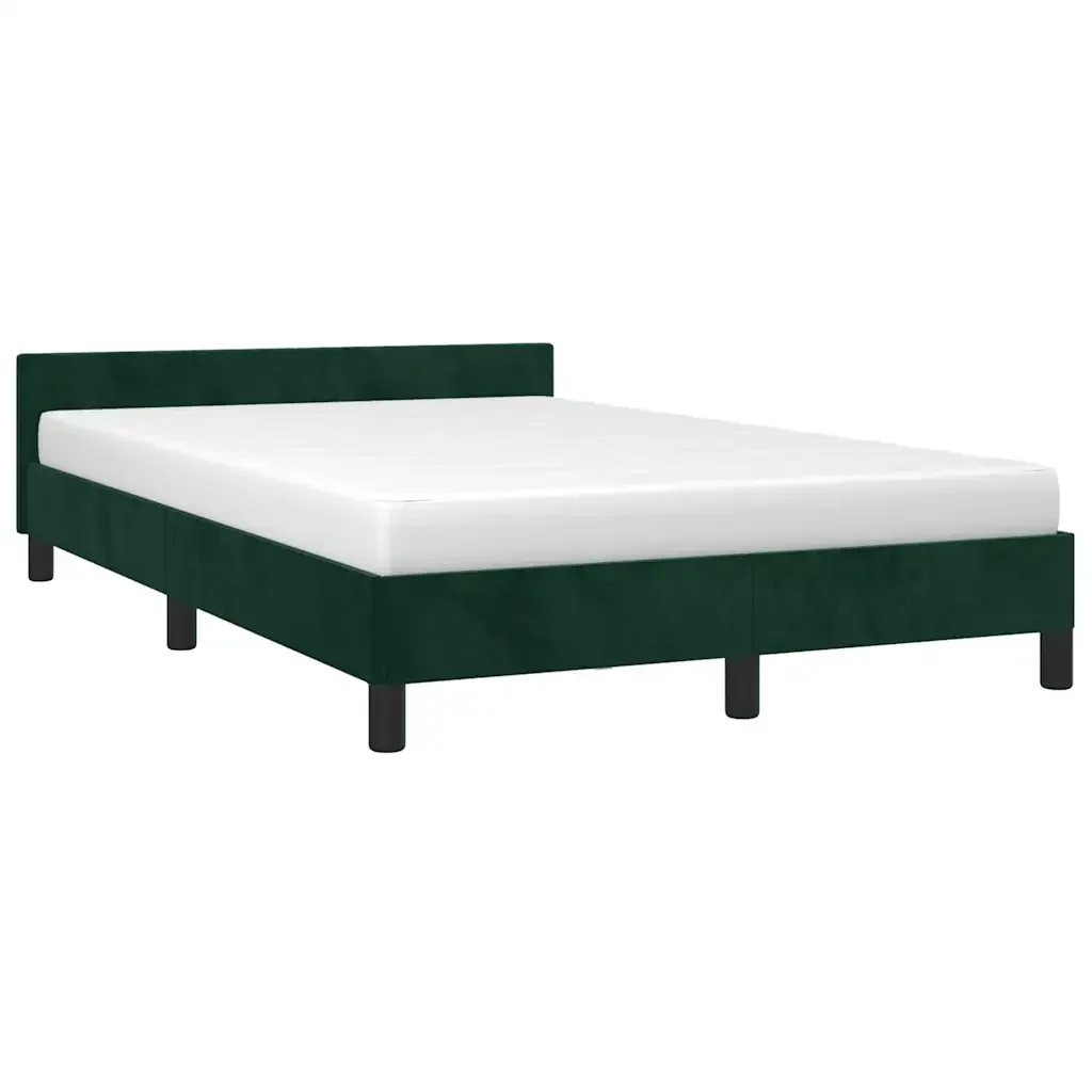 Letto matrimoniale | Letto per adulti | Giroletto senza Materasso Verde Scuro 120x200 cm in Velluto - Image 4