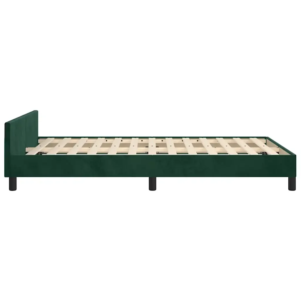 Letto matrimoniale | Letto per adulti | Giroletto senza Materasso Verde Scuro 120x200 cm in Velluto - Image 6