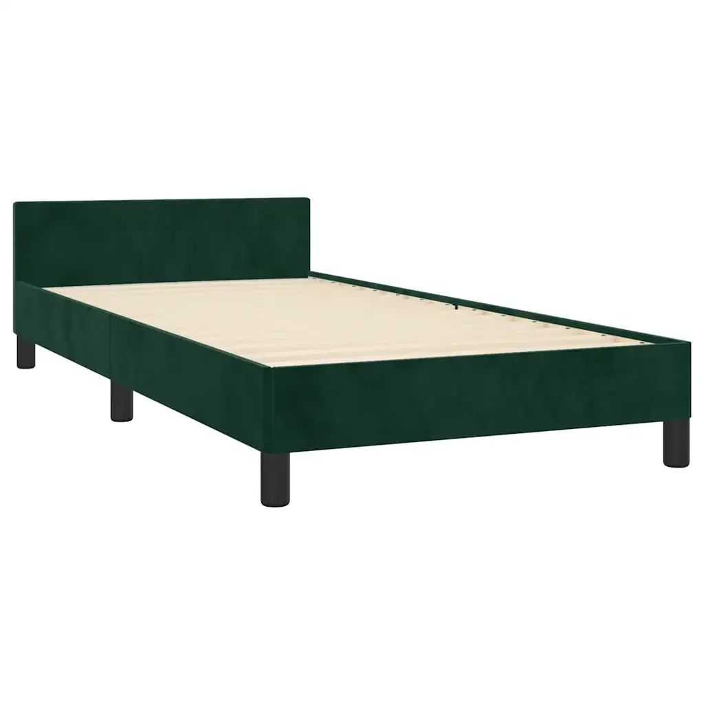 Letto matrimoniale | Letto per adulti | Giroletto senza Materasso Verde Scuro 120x200 cm in Velluto - Image 5