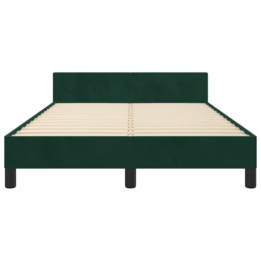 Letto matrimoniale | Letto per adulti | Giroletto senza Materasso Verde Scuro 120x200 cm in Velluto - Image 6
