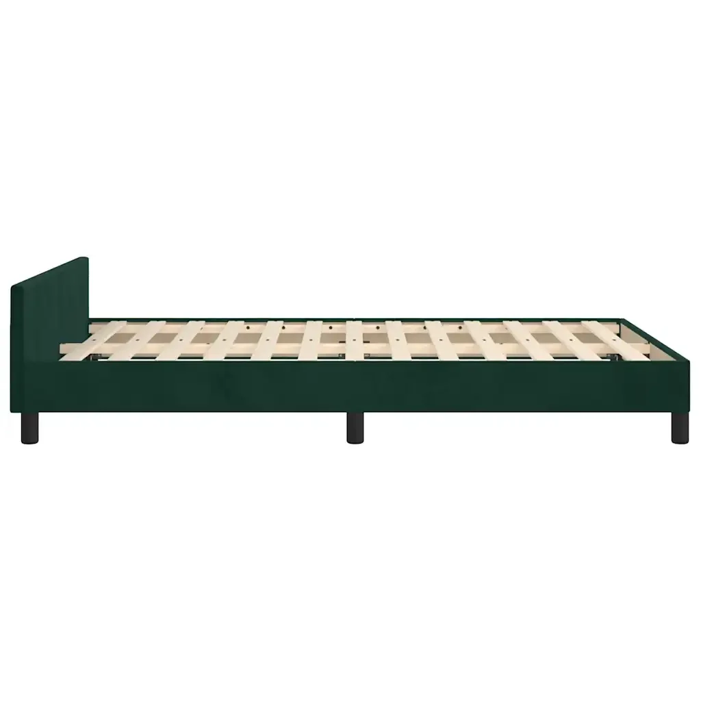 Letto matrimoniale | Letto per adulti | Giroletto senza Materasso Verde Scuro 120x200 cm in Velluto - Image 8