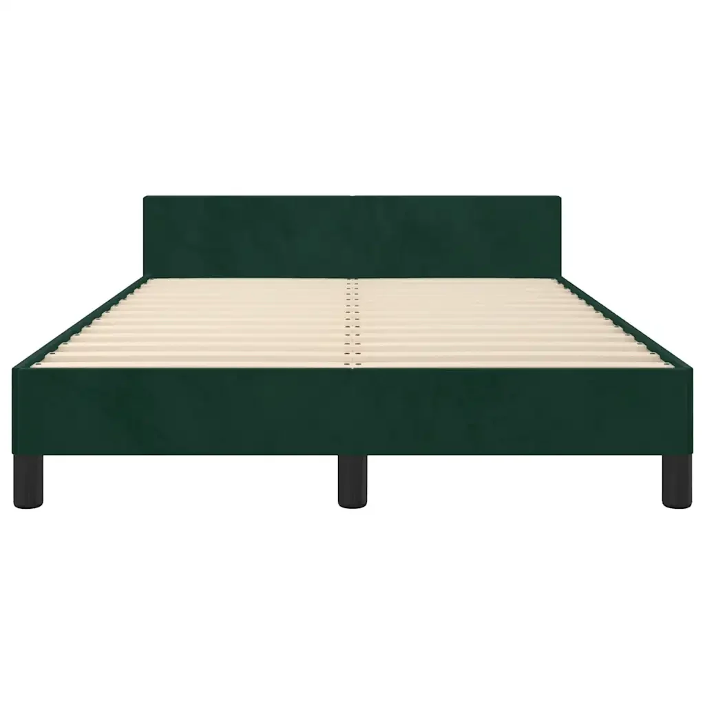 Letto matrimoniale | Letto per adulti | Giroletto senza Materasso Verde Scuro 120x200 cm in Velluto - Image 6