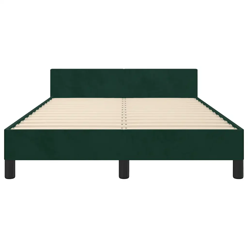 Letto matrimoniale | Letto per adulti | Giroletto senza Materasso Verde Scuro 120x200 cm in Velluto - Image 6