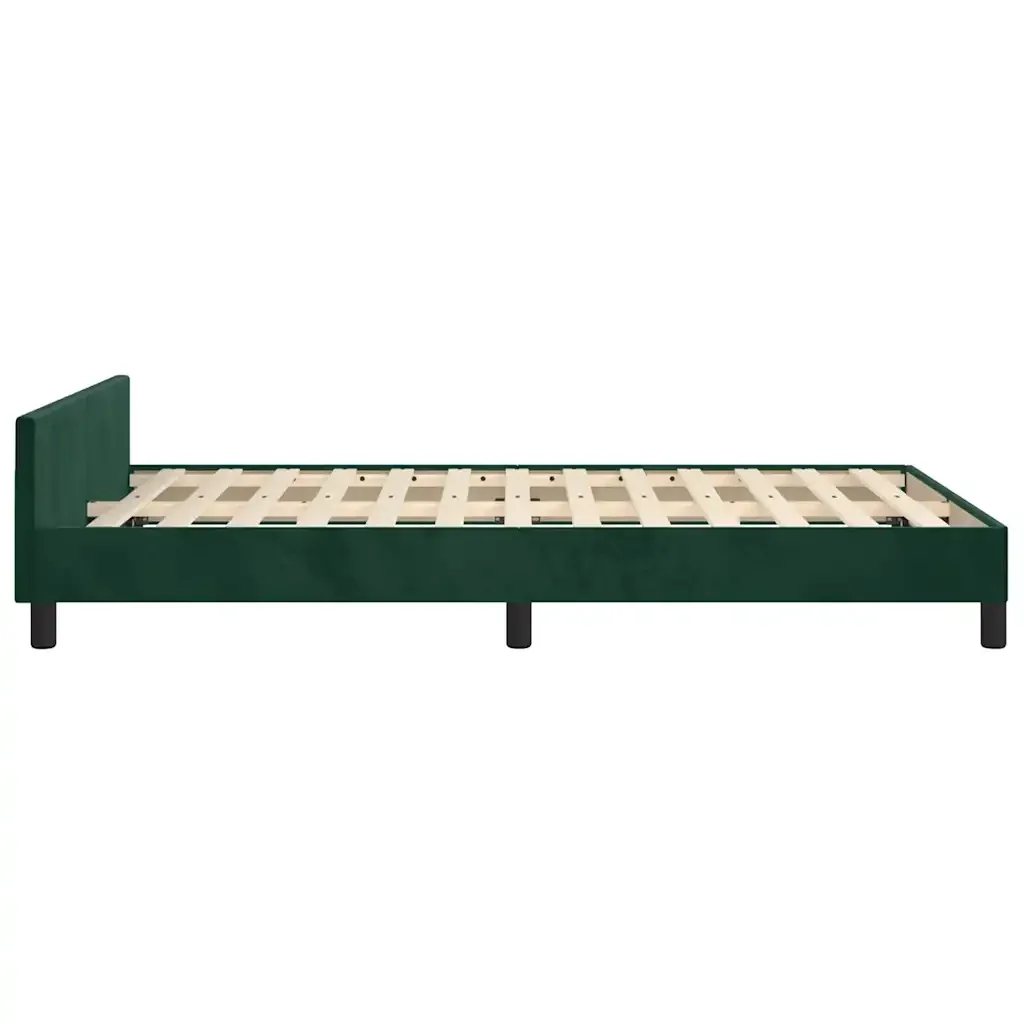 Letto matrimoniale | Letto per adulti | Giroletto senza Materasso Verde Scuro 120x200 cm in Velluto - Image 7