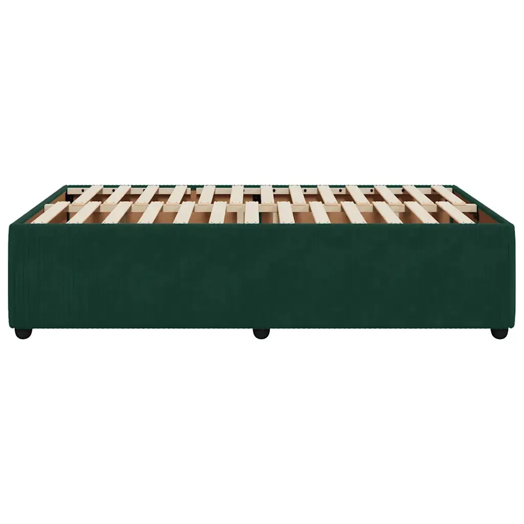 Letto matrimoniale | Letto per adulti | Giroletto senza Materasso Verde Scuro 120x200 cm in Velluto - Image 5