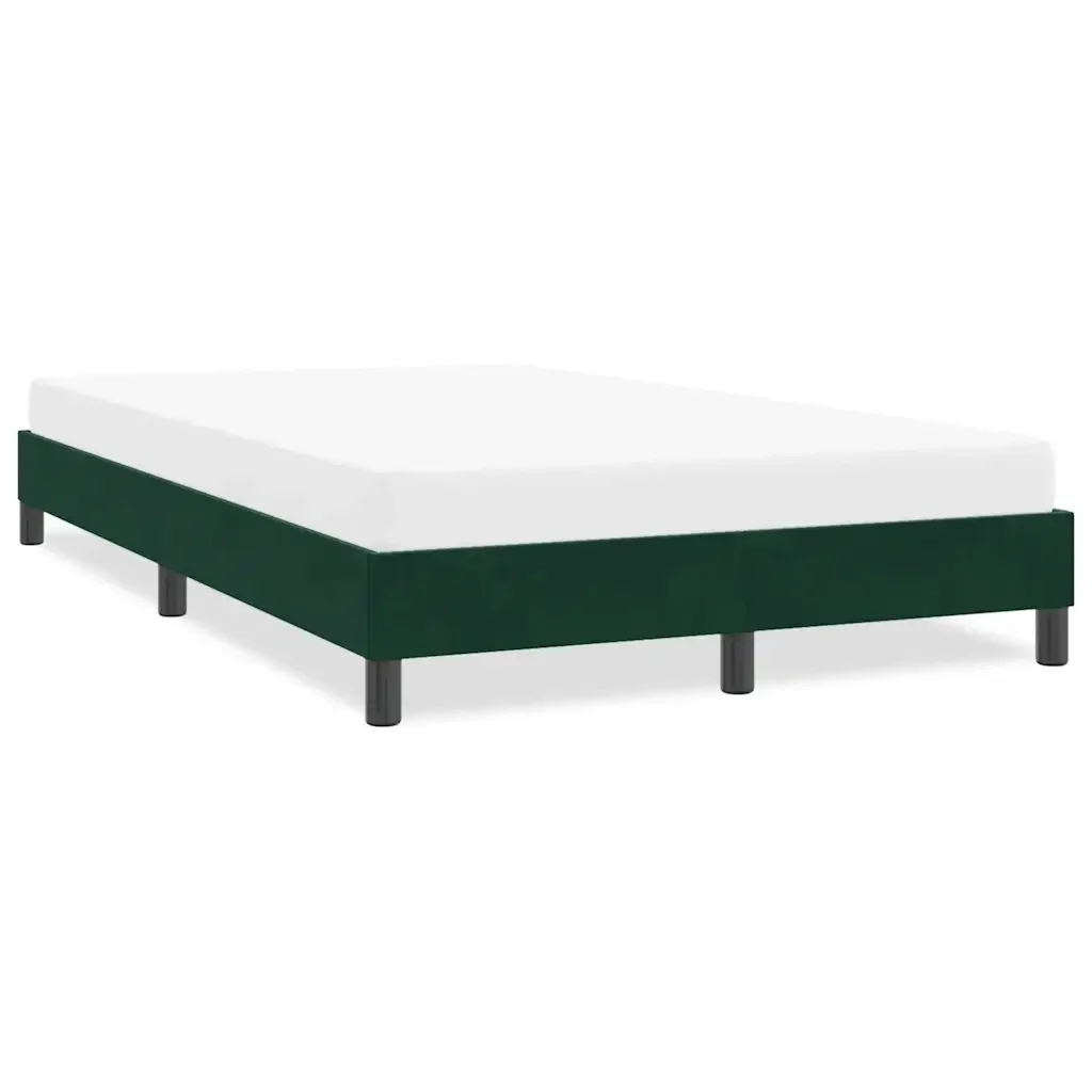 Letto matrimoniale | Letto per adulti | Giroletto senza Materasso Verde Scuro 120x210 cm in Velluto - Image 2