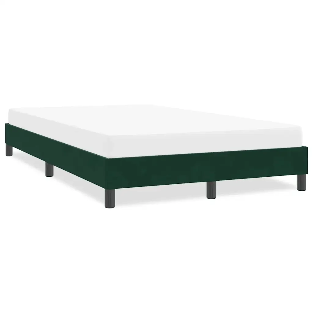 Letto matrimoniale | Letto per adulti | Giroletto senza Materasso Verde Scuro 120x220 cm Velluto - Image 2