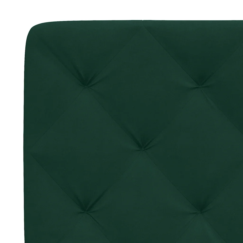 Letto matrimoniale | Letto per adulti | Giroletto senza Materasso Verde Scuro 140x190 cm in Velluto - Image 10