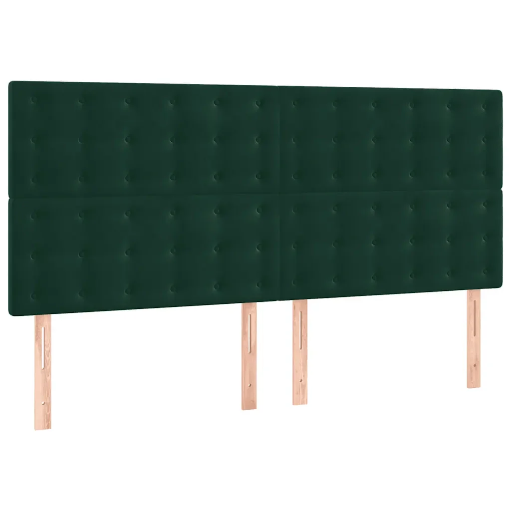 Letto matrimoniale | Letto per adulti | Giroletto senza Materasso Verde Scuro 140x190 cm in Velluto - Image 7