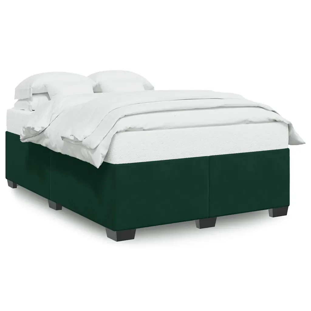 Letto matrimoniale | Letto per adulti | Giroletto senza Materasso Verde Scuro 140x190 cm in Velluto