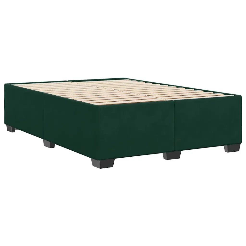 Letto matrimoniale | Letto per adulti | Giroletto senza Materasso Verde Scuro 140x190 cm in Velluto - Image 3
