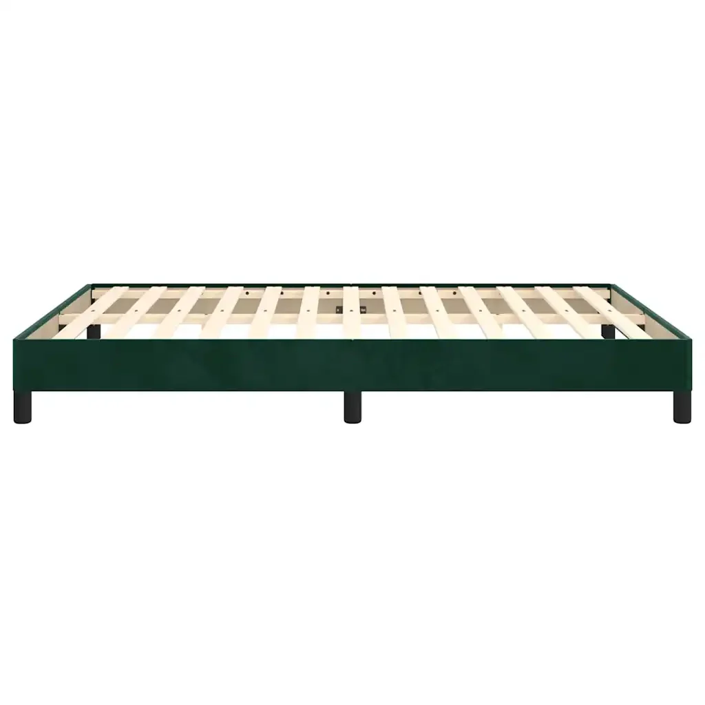 Letto matrimoniale | Letto per adulti | Giroletto senza Materasso Verde Scuro 140x190 cm in Velluto - Image 6