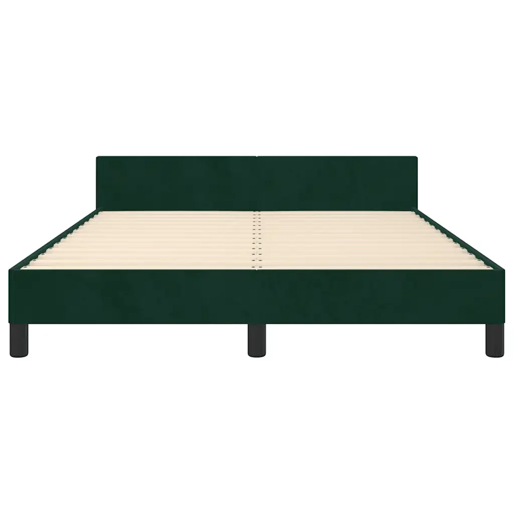 Letto matrimoniale | Letto per adulti | Giroletto senza Materasso Verde Scuro 140x200 cm in Velluto - Image 6