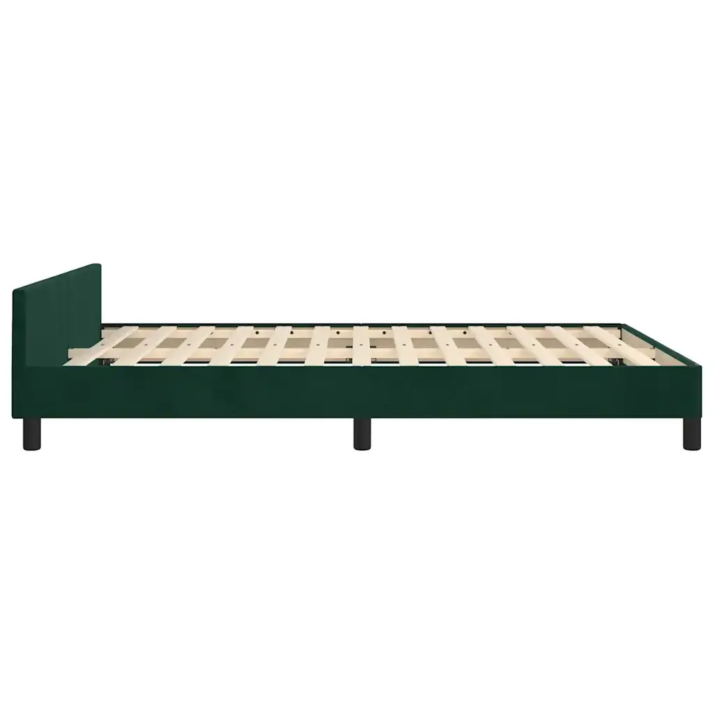 Letto matrimoniale | Letto per adulti | Giroletto senza Materasso Verde Scuro 140x200 cm in Velluto - Image 8
