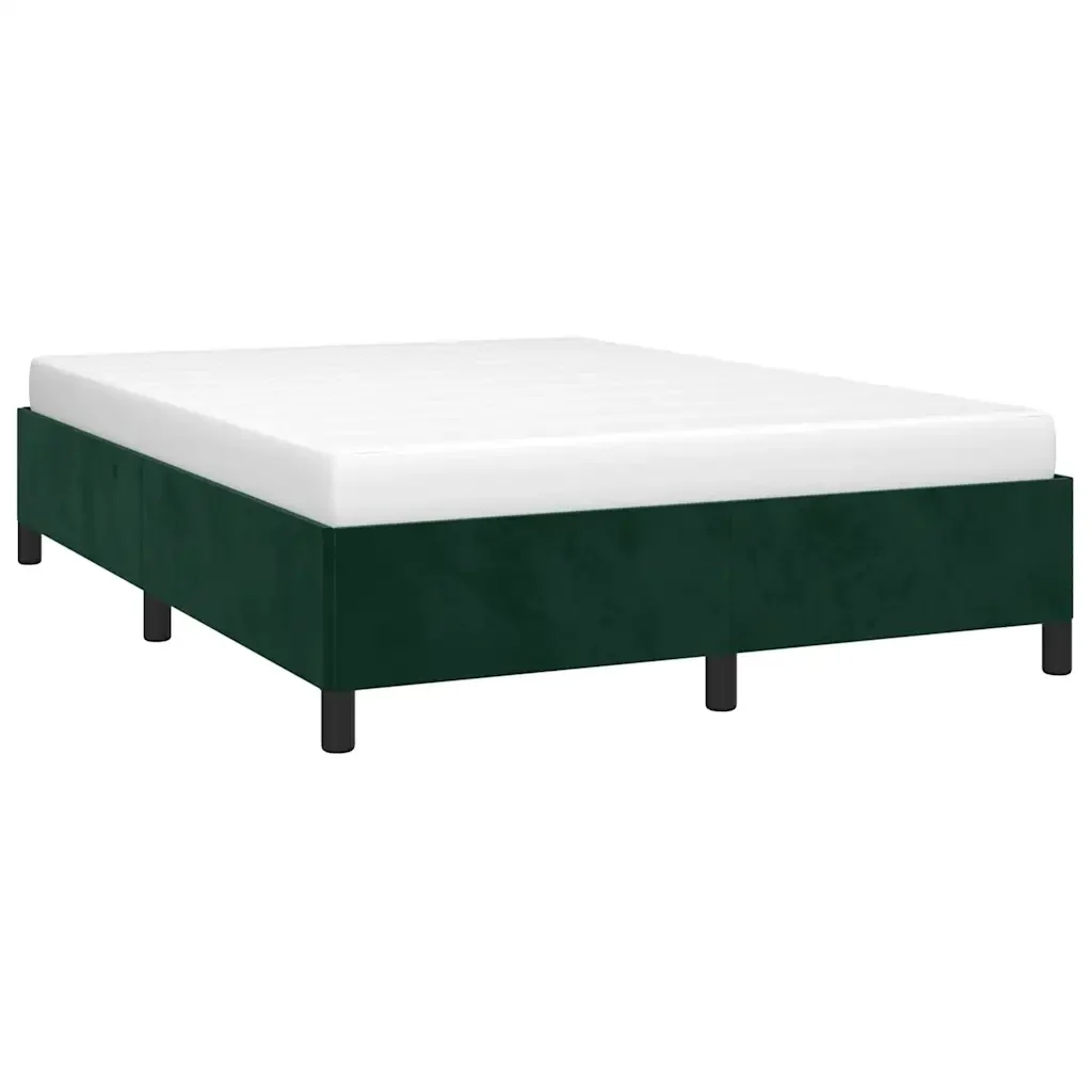 Letto matrimoniale | Letto per adulti | Giroletto senza Materasso Verde Scuro 140x200 cm in Velluto - Image 3