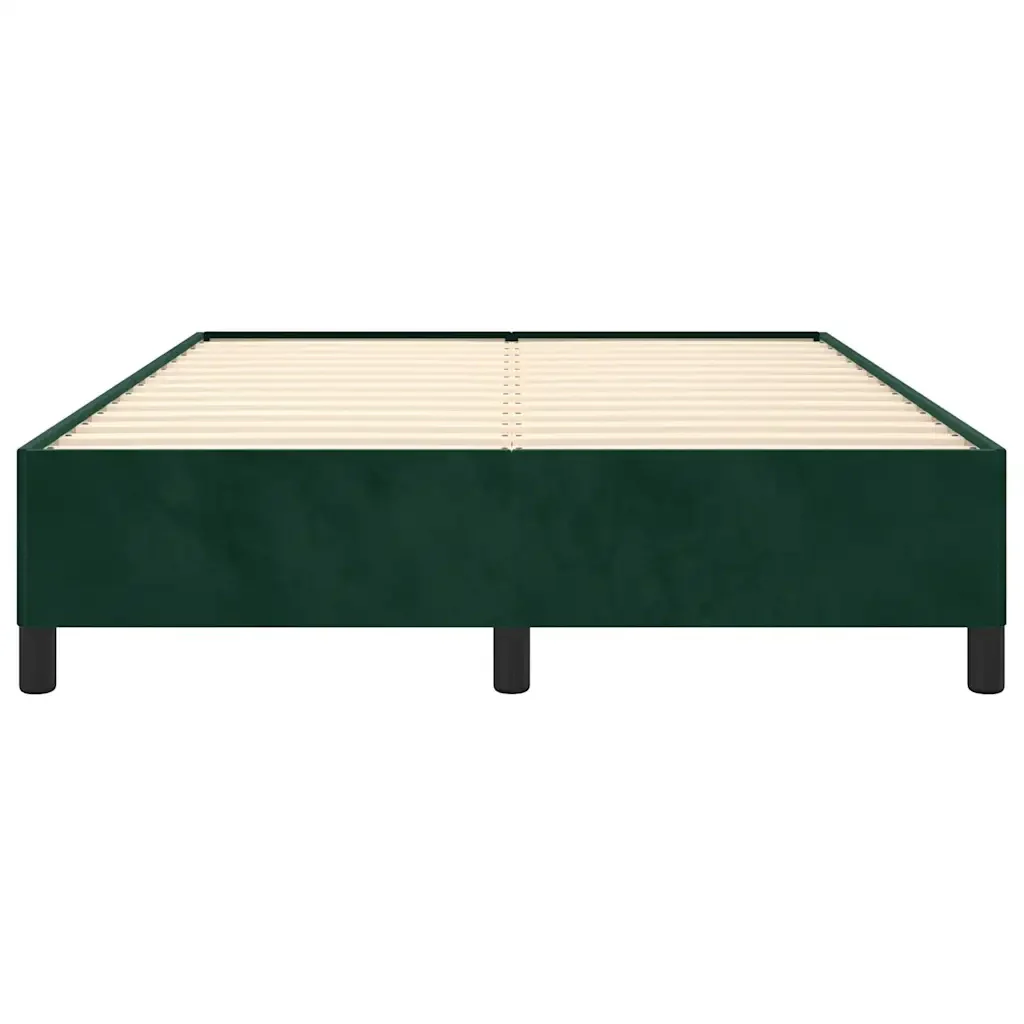 Letto matrimoniale | Letto per adulti | Giroletto senza Materasso Verde Scuro 140x200 cm in Velluto - Image 5