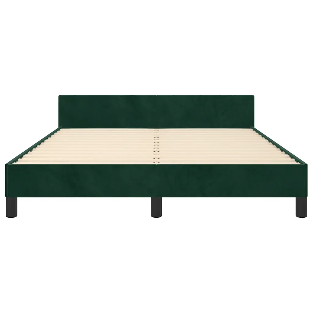 Letto matrimoniale | Letto per adulti | Giroletto senza Materasso Verde Scuro 140x200 cm in Velluto - Image 5