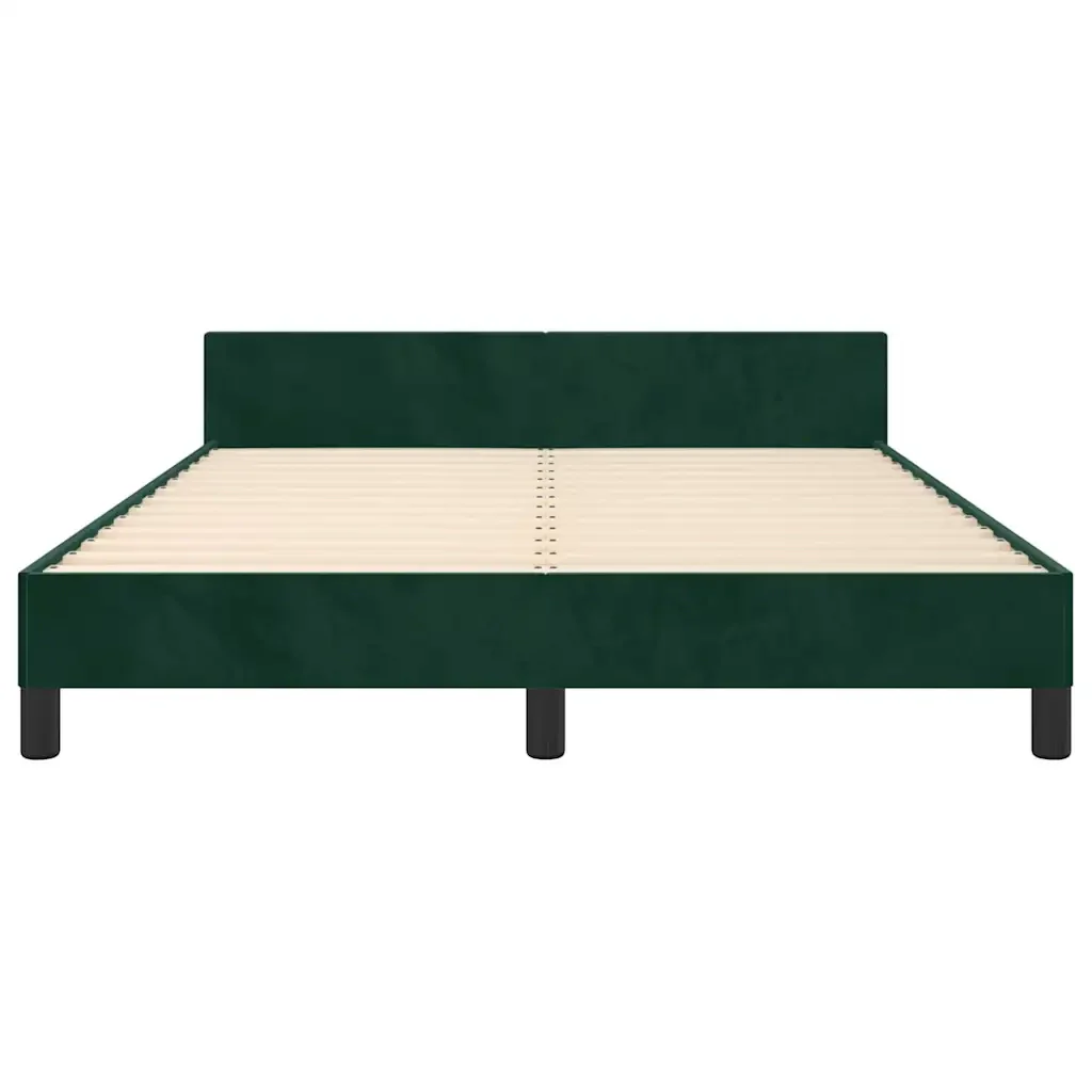 Letto matrimoniale | Letto per adulti | Giroletto senza Materasso Verde Scuro 140x200 cm in Velluto - Image 6