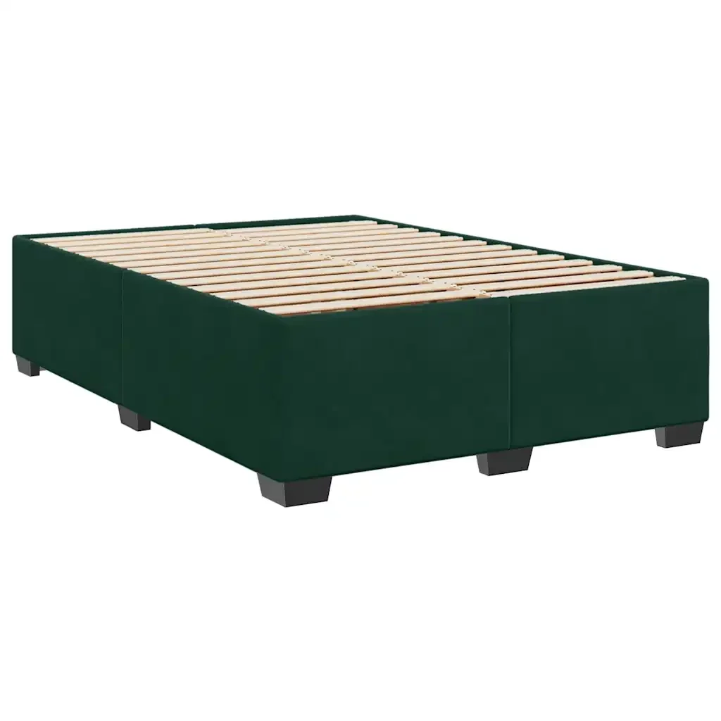 Letto matrimoniale | Letto per adulti | Giroletto senza Materasso Verde Scuro 140x200 cm in Velluto - Image 3