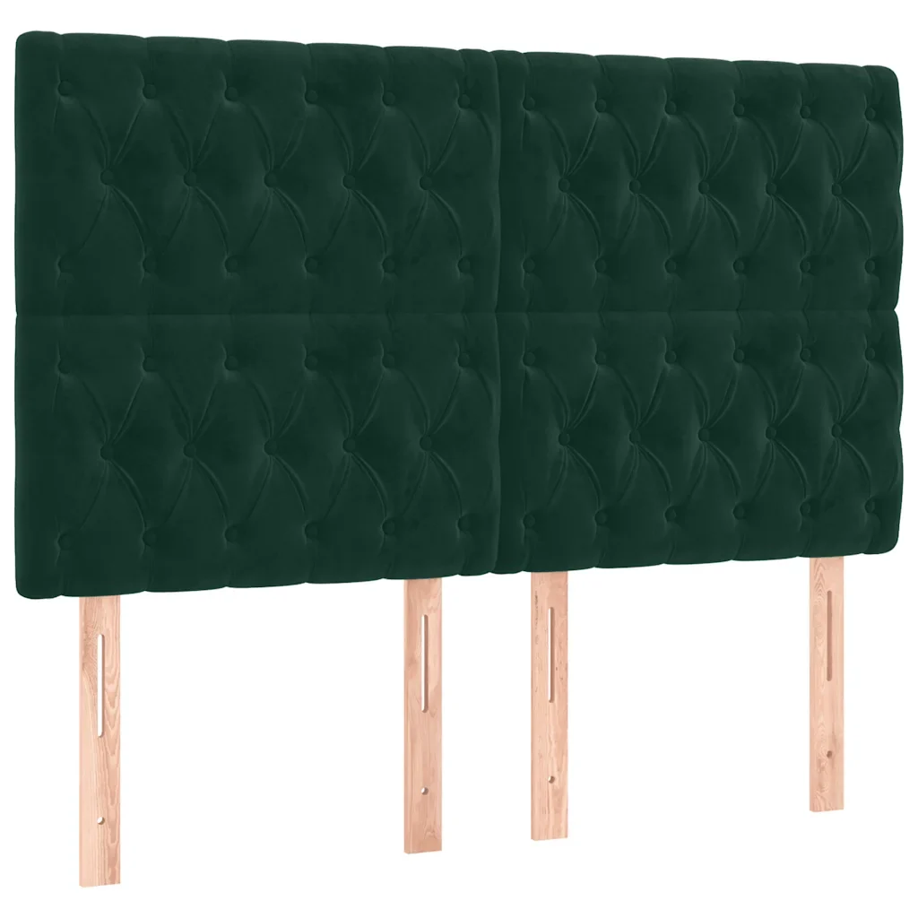 Letto matrimoniale | Letto per adulti | Giroletto senza Materasso Verde Scuro 140x200 cm in Velluto - Image 7