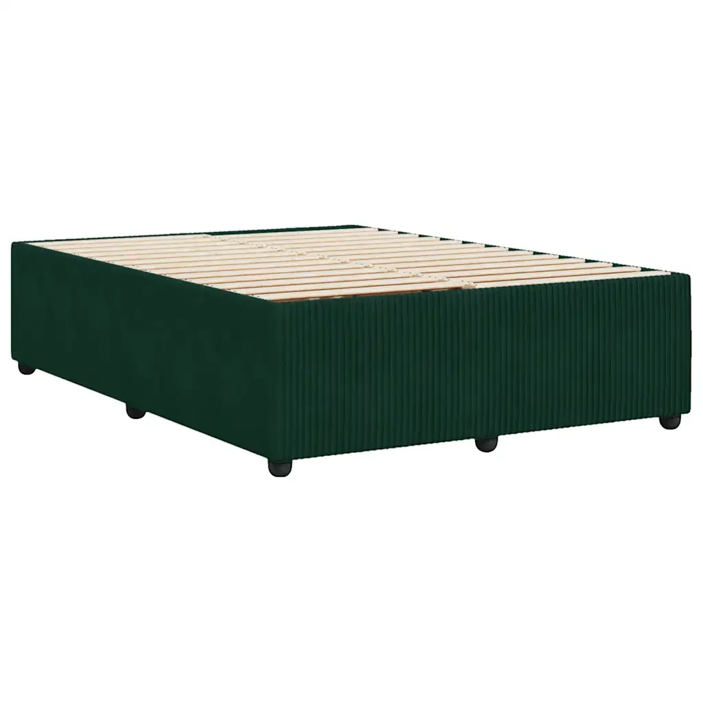 Letto matrimoniale | Letto per adulti | Giroletto senza Materasso Verde Scuro 140x200 cm in Velluto - Image 6