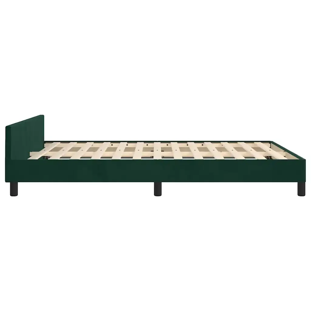 Letto matrimoniale | Letto per adulti | Giroletto senza Materasso Verde Scuro 140x200 cm in Velluto - Image 8