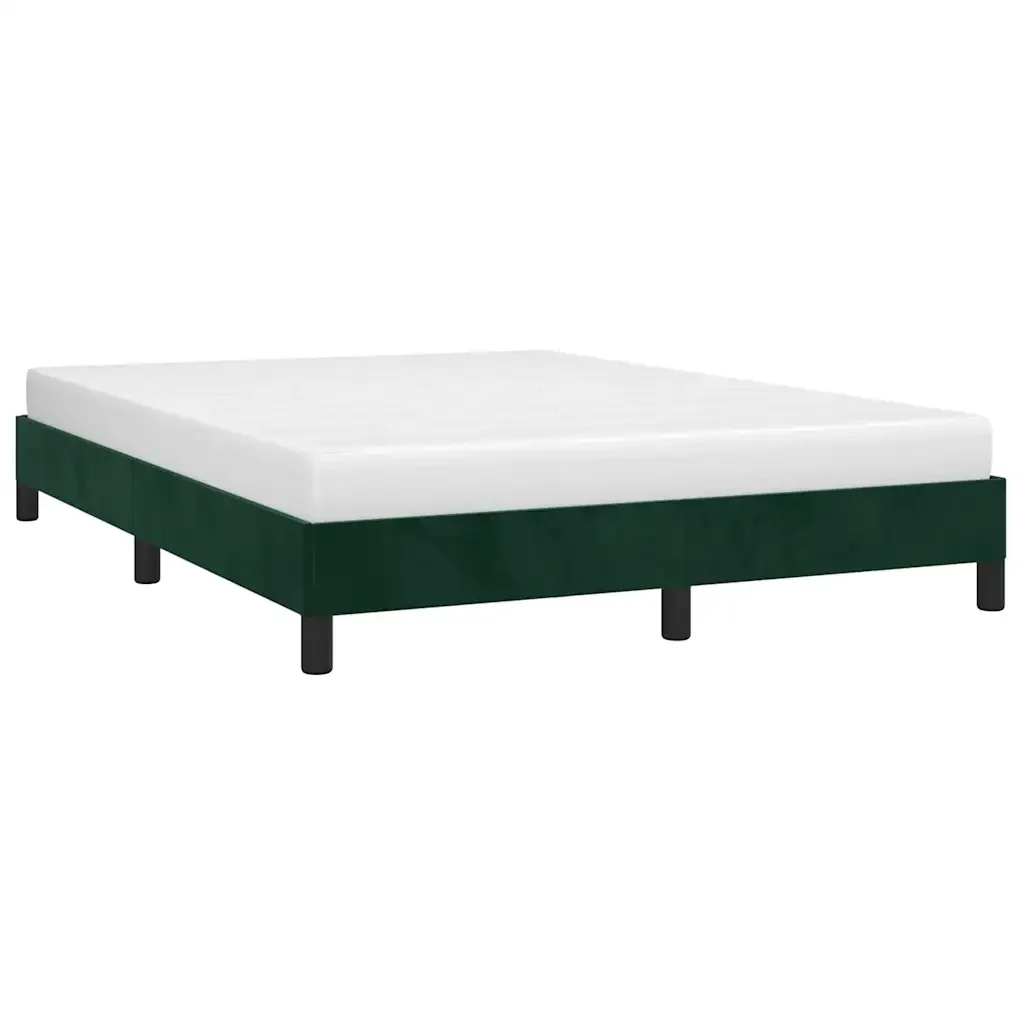 Letto matrimoniale | Letto per adulti | Giroletto senza Materasso Verde Scuro 140x200 cm in Velluto - Image 4