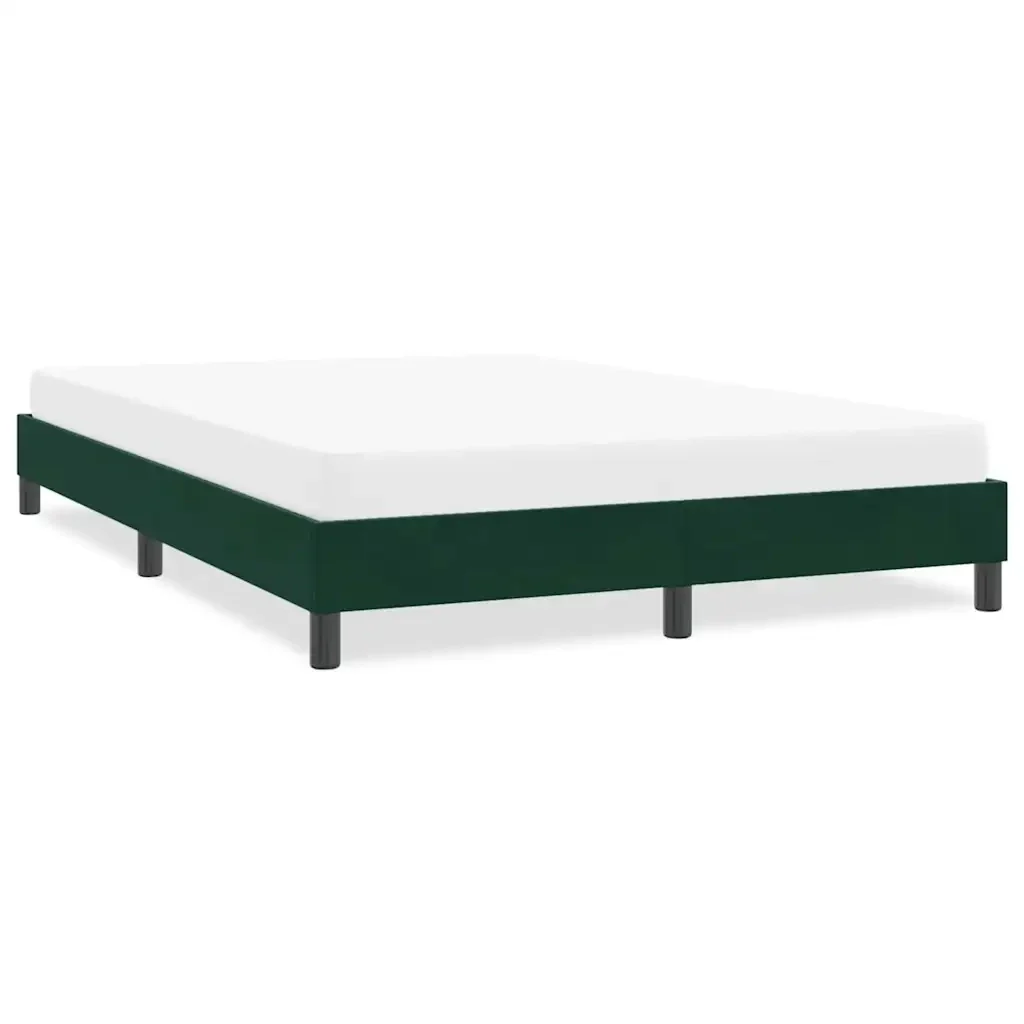 Letto matrimoniale | Letto per adulti | Giroletto senza Materasso Verde Scuro 140x210 cm in Velluto - Image 2