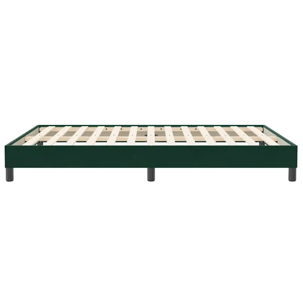 Letto matrimoniale | Letto per adulti | Giroletto senza Materasso Verde Scuro 140x210 cm in Velluto - Image 6