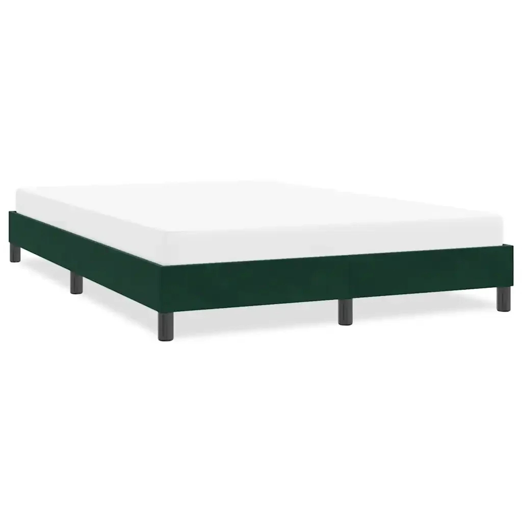 Letto matrimoniale | Letto per adulti | Giroletto senza Materasso Verde Scuro 140x220 cm in Velluto - Image 2