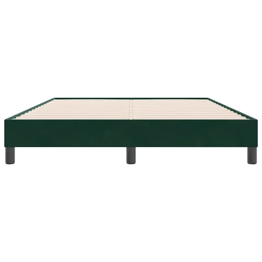Letto matrimoniale | Letto per adulti | Giroletto senza Materasso Verde Scuro 140x220 cm in Velluto - Image 5