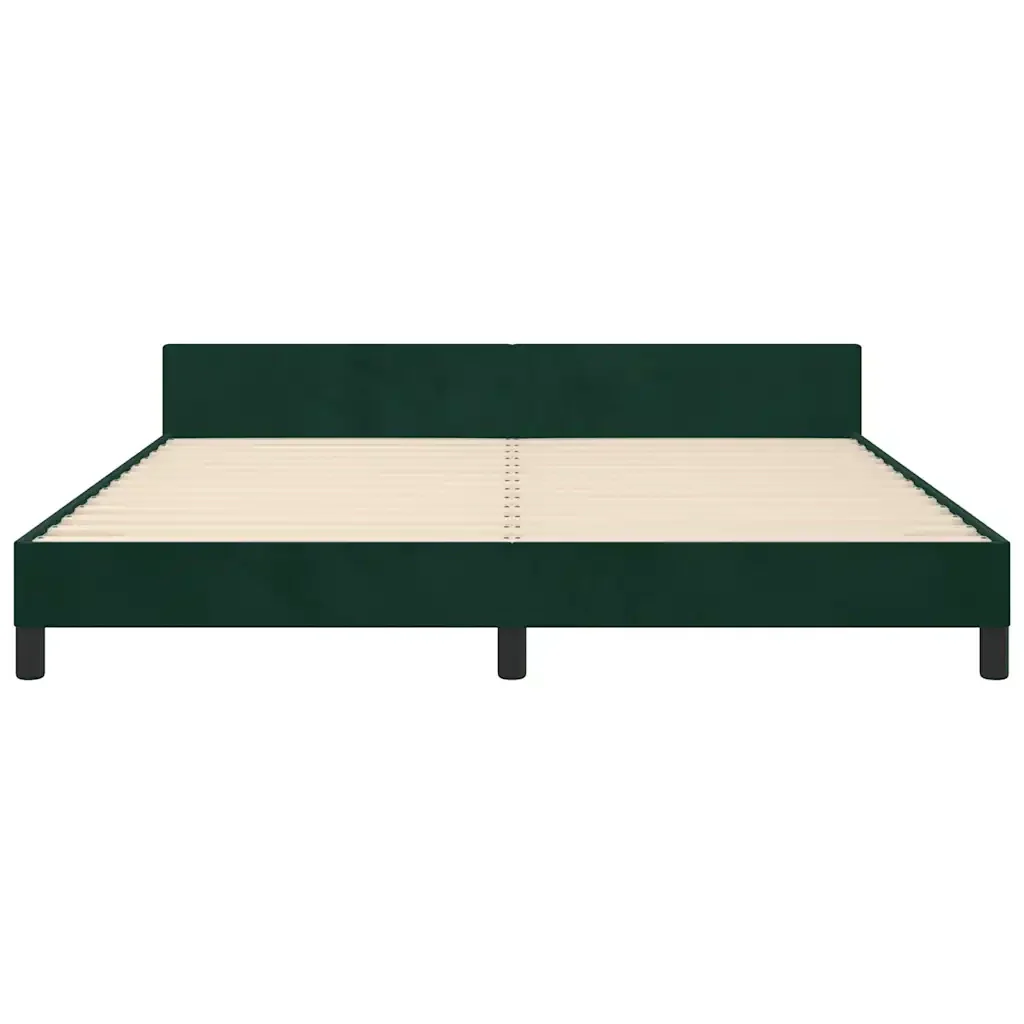 Letto matrimoniale | Letto per adulti | Giroletto senza Materasso Verde Scuro 160x200 cm in Velluto - Image 6