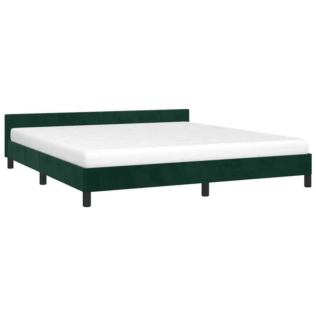 Letto matrimoniale | Letto per adulti | Giroletto senza Materasso Verde Scuro 160x200 cm in Velluto - Image 4