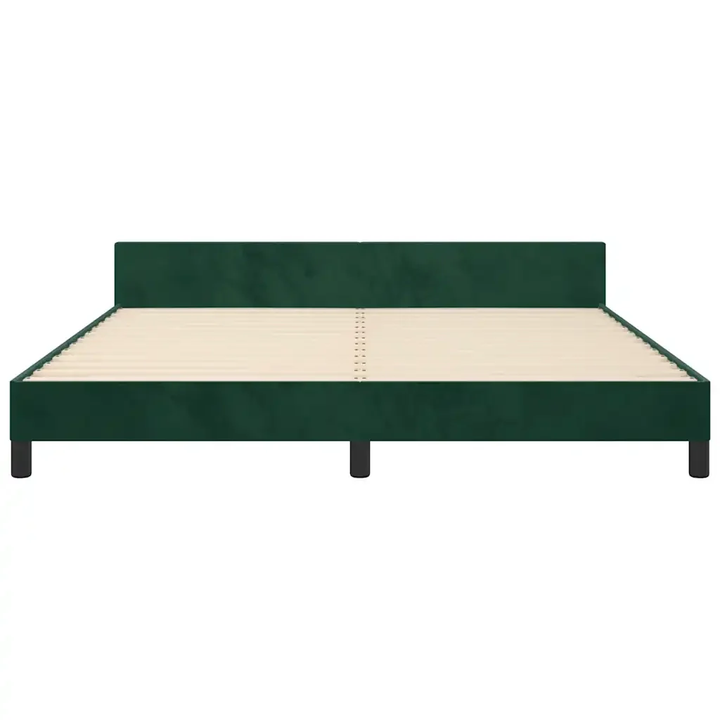 Letto matrimoniale | Letto per adulti | Giroletto senza Materasso Verde Scuro 160x200 cm in Velluto - Image 5