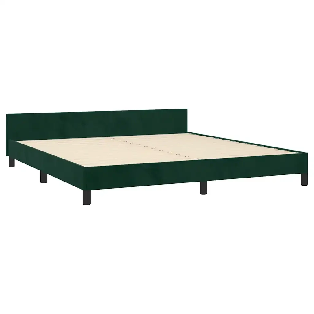 Letto matrimoniale | Letto per adulti | Giroletto senza Materasso Verde Scuro 160x200 cm in Velluto - Image 5