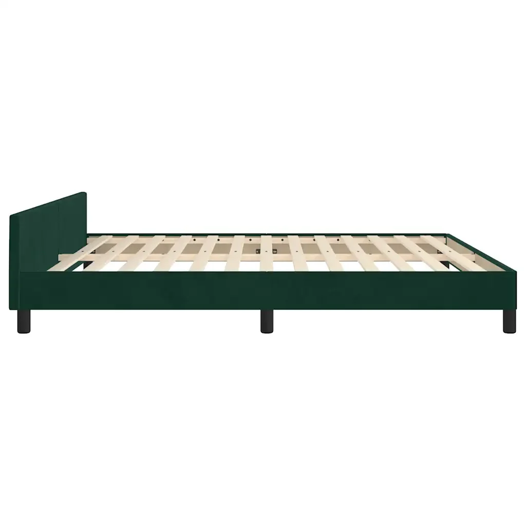 Letto matrimoniale | Letto per adulti | Giroletto senza Materasso Verde Scuro 160x200 cm in Velluto - Image 8