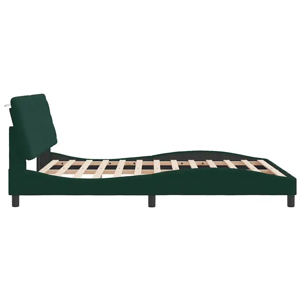 Letto matrimoniale | Letto per adulti | Giroletto senza Materasso Verde Scuro 160x200 cm in Velluto - Image 6