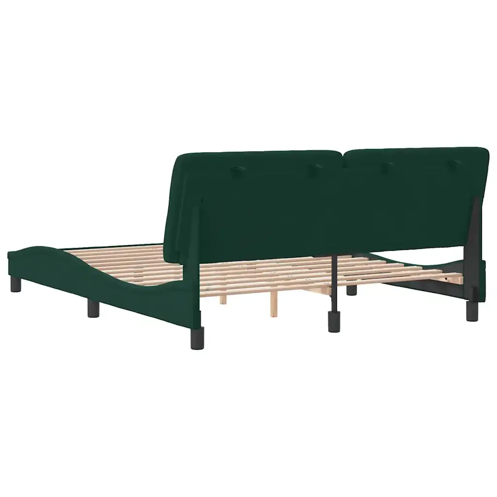 Letto matrimoniale | Letto per adulti | Giroletto senza Materasso Verde Scuro 160x200 cm in Velluto - Image 7