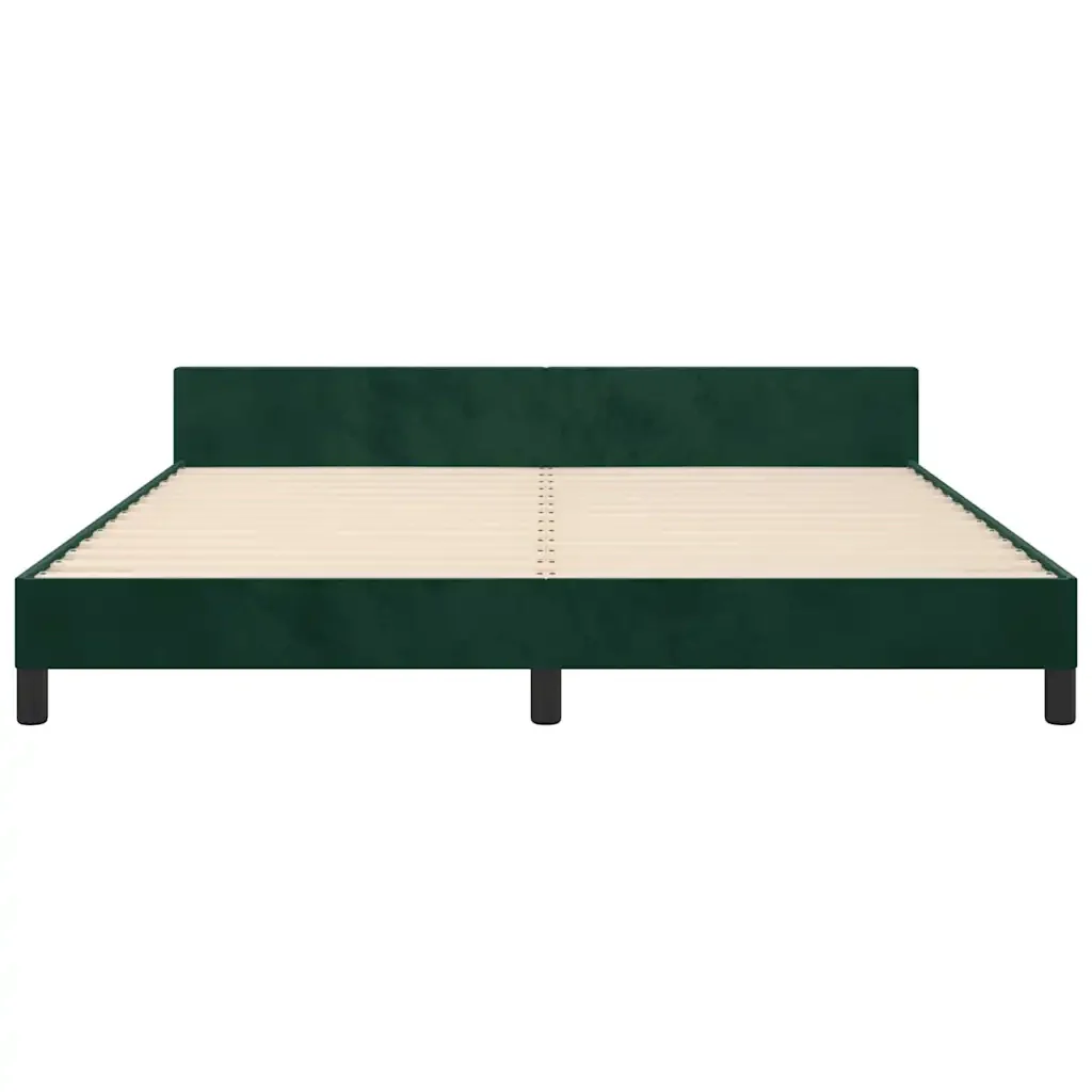 Letto matrimoniale | Letto per adulti | Giroletto senza Materasso Verde Scuro 160x200 cm in Velluto - Image 6