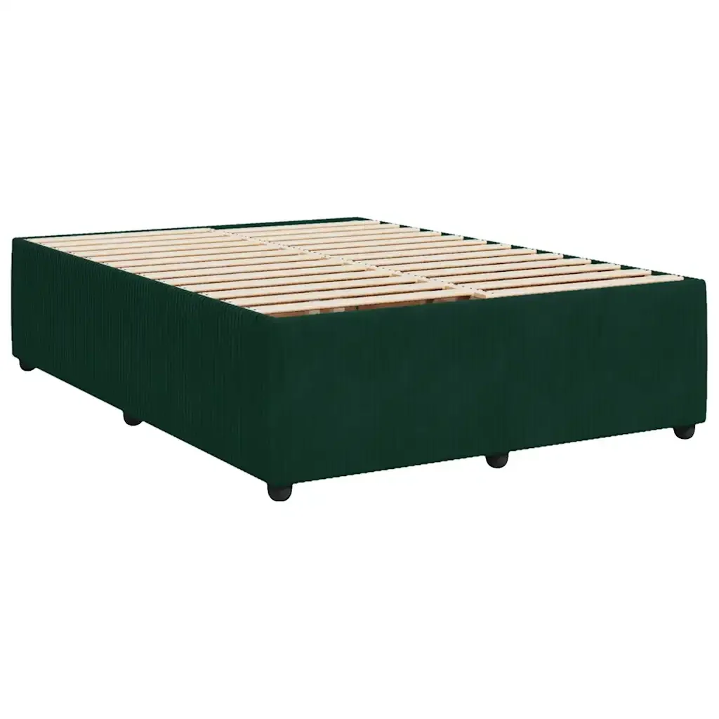 Letto matrimoniale | Letto per adulti | Giroletto senza Materasso Verde Scuro 160x200 cm in Velluto - Image 3