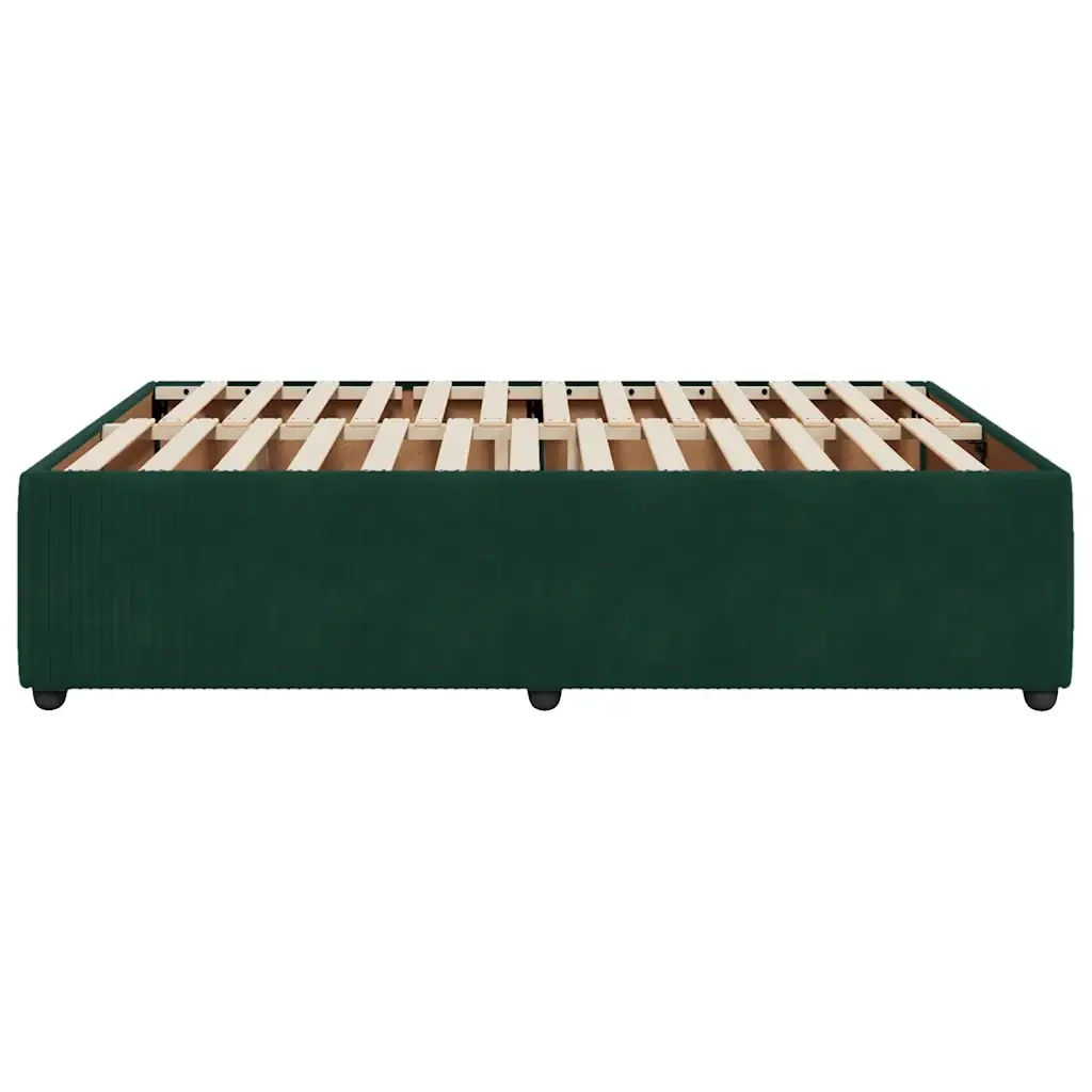 Letto matrimoniale | Letto per adulti | Giroletto senza Materasso Verde Scuro 160x200 cm in Velluto - Image 5